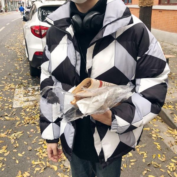 men's down & parkas winter jacket men warm padded fashion contrast color stitching cotton coat man casual loose hip hop streetwear male, Black
men's down & parkas winter jacket men warm padded fashion contrast color stitching cotton coat man casual loose hip hop streetwear male, Black