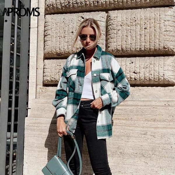 aproms green white plaid jacket women long sleeve pockets oversize ladies coats autumn winter streetwear casual female outerwear1, Black;brown
aproms green white plaid jacket women long sleeve pockets oversize ladies coats autumn winter streetwear casual female outerwear1, Black;brown