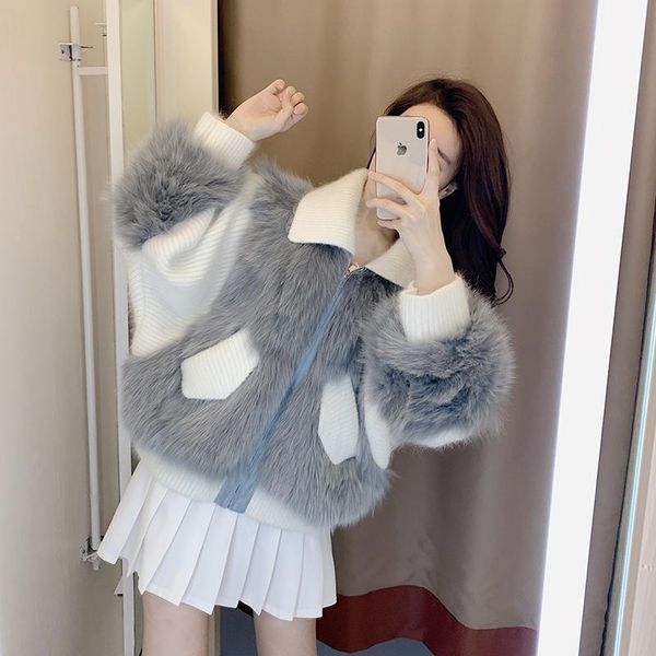 women 2021 winter fashion short fake jackrets female new loose faux fur outwears ladies patchwork loose warm coats q629, Black
women 2021 winter fashion short fake jackrets female new loose faux fur outwears ladies patchwork loose warm coats q629, Black