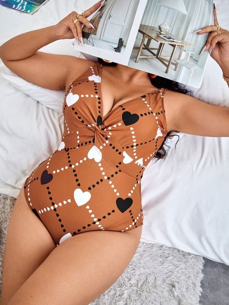 plus heart pattern twist one piece swimsuit o4i8#, Black
plus heart pattern twist one piece swimsuit o4i8#, Black