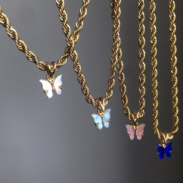 pendant necklaces peri'sbox faceted cable chain butterfly choker necklace twisted rope for women summer jewelry, Silver
pendant necklaces peri'sbox faceted cable chain butterfly choker necklace twisted rope for women summer jewelry, Silver