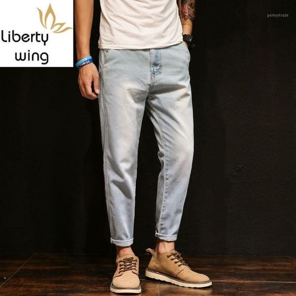 men's solid loose fit ankle-length pants japan style zipper jeans for plus size 42 spring autumn cowboys young men1, Blue
men's solid loose fit ankle-length pants japan style zipper jeans for plus size 42 spring autumn cowboys young men1, Blue
