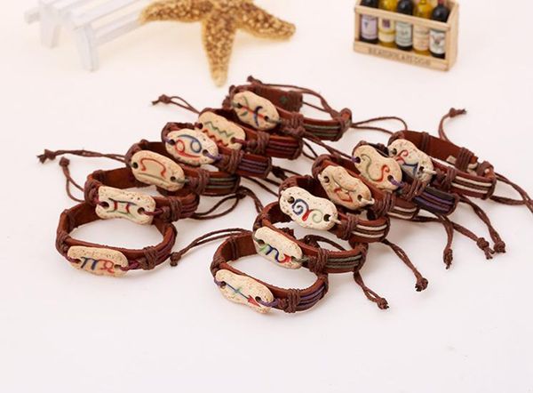 charms bracelets 12 constellations bracelets alloy vintage punk bracelet leather bracelet, Golden;silver
charms bracelets 12 constellations bracelets alloy vintage punk bracelet leather bracelet, Golden;silver
