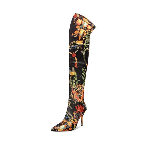 autumn and winter european and american fashion print over the knee boots pointed high stiletto stretch boots large size 45, Black
autumn and winter european and american fashion print over the knee boots pointed high stiletto stretch boots large size 45, Black