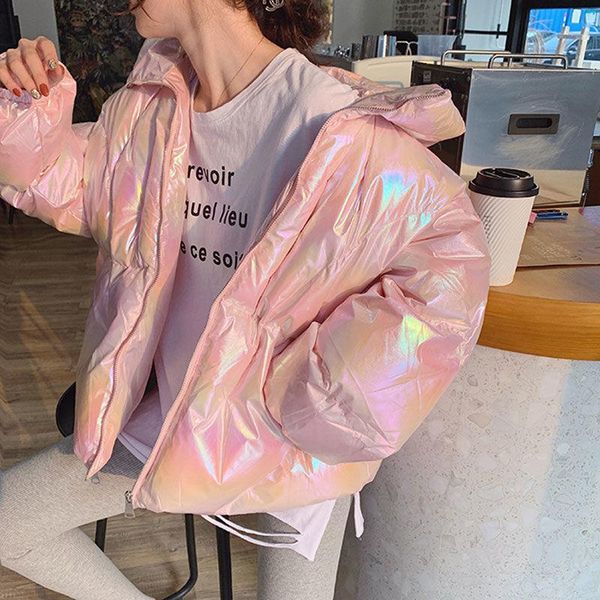 winter oversize jacket women harajuku colorful streetwear glossy cotton padded outwear shiny drawstring jacket hooded parkas, Black
winter oversize jacket women harajuku colorful streetwear glossy cotton padded outwear shiny drawstring jacket hooded parkas, Black