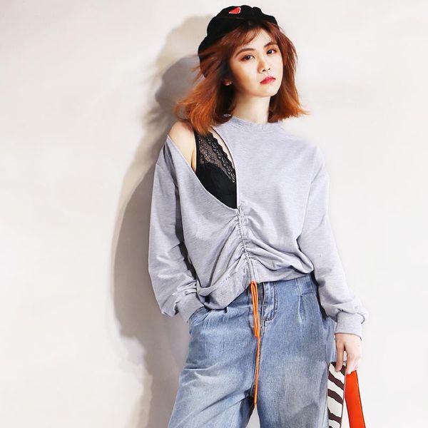 women's t-shirt 2021 woman tshirt women long sleeve irregular female folding t shirts plus size tee1, White
women's t-shirt 2021 woman tshirt women long sleeve irregular female folding t shirts plus size tee1, White