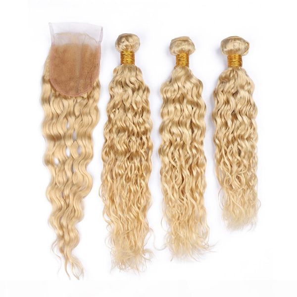 brazilian blonde human hair weave bundles wet and wavy with closure water wave #613 blonde 4x4 lace front closure with virgin hair wefts, Black;brown
brazilian blonde human hair weave bundles wet and wavy with closure water wave #613 blonde 4x4 lace front closure with virgin hair wefts, Black;brown