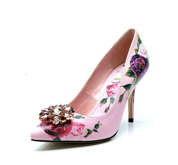 arrival women pink high heels flower print pumps thin heel party shoes diamond button point toe wedding dress, Black
arrival women pink high heels flower print pumps thin heel party shoes diamond button point toe wedding dress, Black