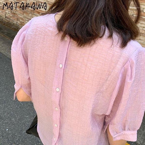 matakawa wrinkled back single-breasted shirt gentle round neck frauen blusen loose thin section puff sleeve women blouses1, White
matakawa wrinkled back single-breasted shirt gentle round neck frauen blusen loose thin section puff sleeve women blouses1, White