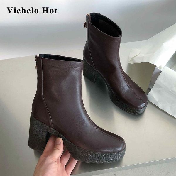 boots vichelo fashion genuine leather platform nightclub square toe super high heel zipper noble young lady ankle l02, Black
boots vichelo fashion genuine leather platform nightclub square toe super high heel zipper noble young lady ankle l02, Black