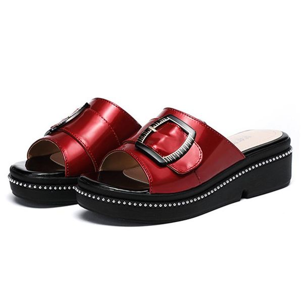 slippers 2021 black women microfiber leather shoes buckle platform medium heels summer casual size 34-41
slippers 2021 black women microfiber leather shoes buckle platform medium heels summer casual size 34-41