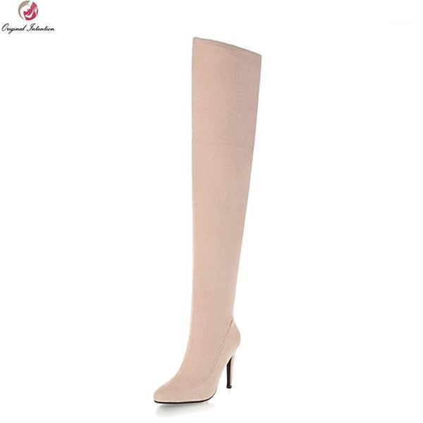 boots original intention women thigh high pointed toe heels black pink grey nude shoes woman plus us size 3-161
boots original intention women thigh high pointed toe heels black pink grey nude shoes woman plus us size 3-161