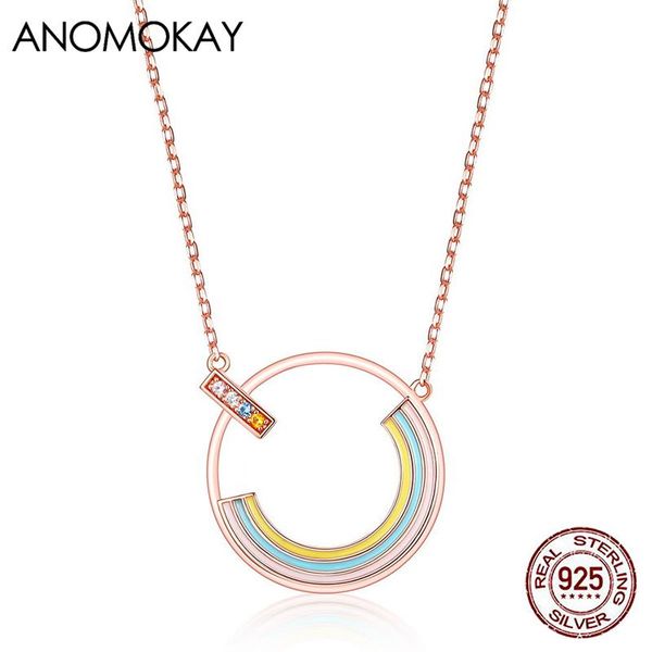 chains anomokay cute rainbow enamel round dangle rose gold color necklaces real sterlling 925 silver necklace for women girl gift
chains anomokay cute rainbow enamel round dangle rose gold color necklaces real sterlling 925 silver necklace for women girl gift
