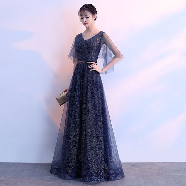 robe de soiree v-neck elegant shinning a-line half sleeve evening dress beading banquet vestido de festa party formal dresses, Black;red
robe de soiree v-neck elegant shinning a-line half sleeve evening dress beading banquet vestido de festa party formal dresses, Black;red