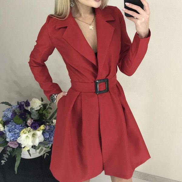 casual dresses 2021 elegant fashion solid color dress long sleeve tailored collar temperament fitting with belt for office ladies wear, Black;gray
casual dresses 2021 elegant fashion solid color dress long sleeve tailored collar temperament fitting with belt for office ladies wear, Black;gray