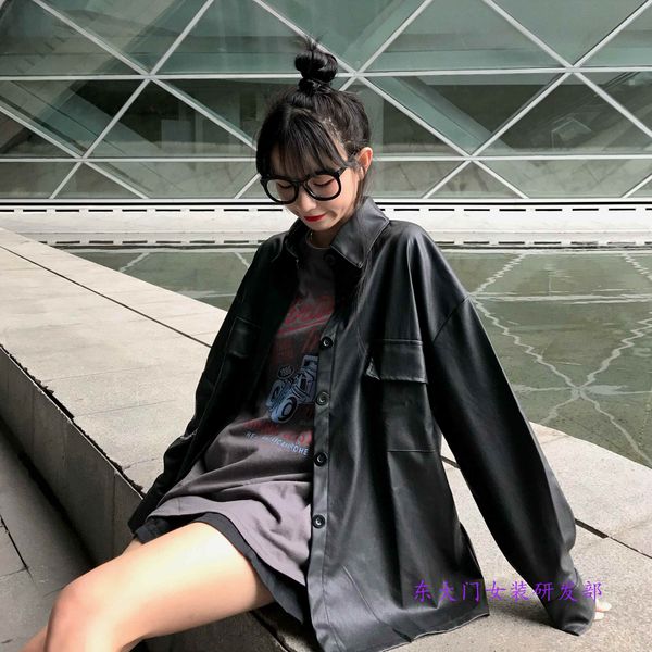 2021 new fashion black leather moto female korean outerwear designer jacket and coat women winter streetwear lady kspu
2021 new fashion black leather moto female korean outerwear designer jacket and coat women winter streetwear lady kspu