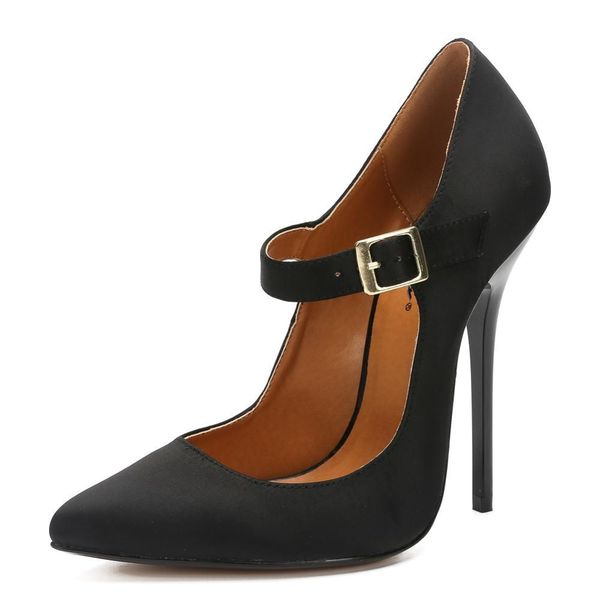 feminino buckle stiletto spring/autumn pointed toe shoe women 14cm thin heel zapatos mujer office lady pumps size:40-46 47 48, Black
feminino buckle stiletto spring/autumn pointed toe shoe women 14cm thin heel zapatos mujer office lady pumps size:40-46 47 48, Black