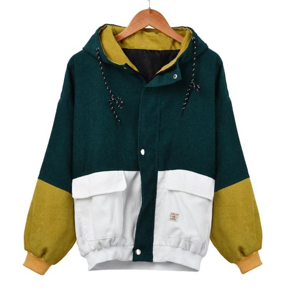 women's jackets winter coat women casual sport plus size long sleeve corduroy patchwork oversize zipper jacket windbreaker k107, Black;brown
women's jackets winter coat women casual sport plus size long sleeve corduroy patchwork oversize zipper jacket windbreaker k107, Black;brown