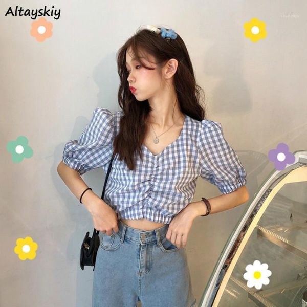 shirts women plaid v-neck short sleeve casual korean chic trendy fashion 2020 new summer elegant vintage womens daily streetwear1, White
shirts women plaid v-neck short sleeve casual korean chic trendy fashion 2020 new summer elegant vintage womens daily streetwear1, White