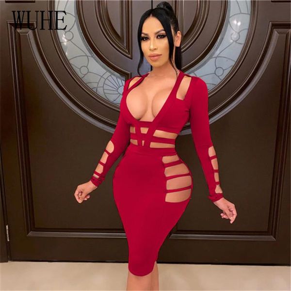 wuhe v neck hollow out bodycon party dress women backless long sleeve celebrity bandage pencil night club short vestidos, Black;gray
wuhe v neck hollow out bodycon party dress women backless long sleeve celebrity bandage pencil night club short vestidos, Black;gray