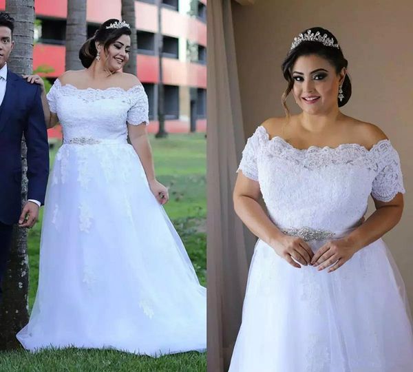 chic white spring wedding dresses a line plus size off shoulder garden bridal gowns lace appliques short sleeves vestidos de novia 2021 new
chic white spring wedding dresses a line plus size off shoulder garden bridal gowns lace appliques short sleeves vestidos de novia 2021 new