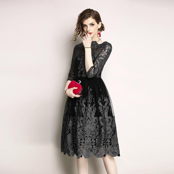 casual dresses high-end mesh embroidery dress female hollow seven-point sleeve irregular collar fashion dress1, Black;gray
casual dresses high-end mesh embroidery dress female hollow seven-point sleeve irregular collar fashion dress1, Black;gray