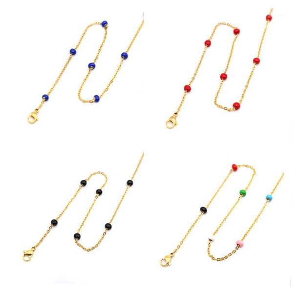8seasons fashion 304 stainless steel necklace gold chain colorful beads collar necklace women jewelry 50cm(19 5/8") long, 1piece1, Silver
8seasons fashion 304 stainless steel necklace gold chain colorful beads collar necklace women jewelry 50cm(19 5/8") long, 1piece1, Silver