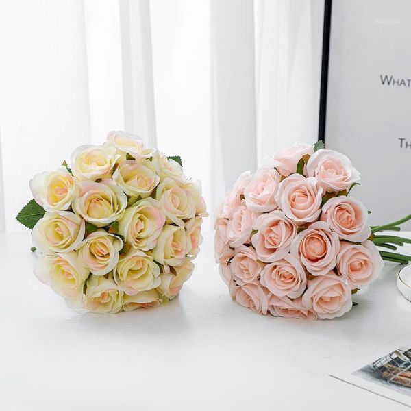 decorative flowers & wreaths 18pcs/lot artificial wedding bouquet white pink royal rose silk home party year decor valentines day gift1
decorative flowers & wreaths 18pcs/lot artificial wedding bouquet white pink royal rose silk home party year decor valentines day gift1