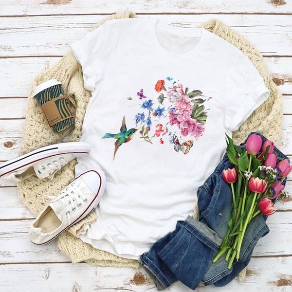women summer short sleeve cartoon floral flower print fashion lady t-shirts female t shirt ladies womens clothes, White
women summer short sleeve cartoon floral flower print fashion lady t-shirts female t shirt ladies womens clothes, White