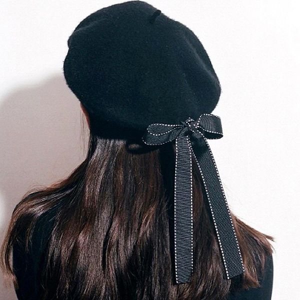 spring autumn and winter female colorblocked edge ribbon bow woolen beret painter hat burning cake caps, Blue;gray
spring autumn and winter female colorblocked edge ribbon bow woolen beret painter hat burning cake caps, Blue;gray
