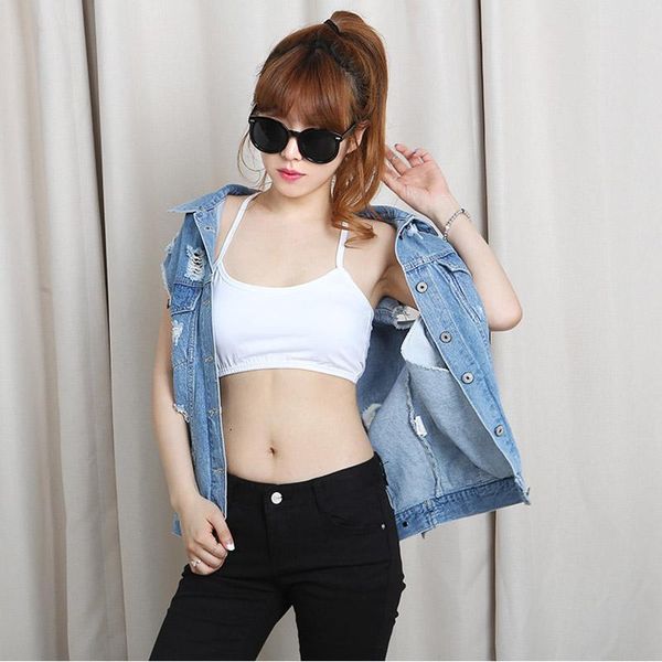 women's vests women denim vest hole sleeveless design ripped patchwork pockets jeans brand fashion loose cowboy short coats, Black;white
women's vests women denim vest hole sleeveless design ripped patchwork pockets jeans brand fashion loose cowboy short coats, Black;white