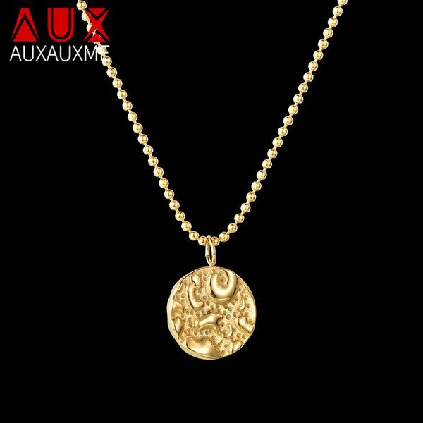 auxauxme european and american retro gold round bump pendant necklace stainless steel temperament exquisite necklace for women, Silver
auxauxme european and american retro gold round bump pendant necklace stainless steel temperament exquisite necklace for women, Silver