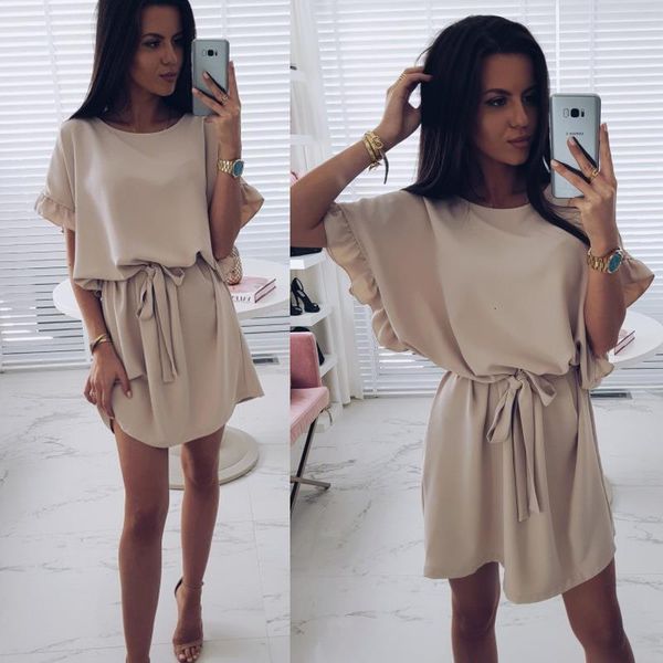 2020 summer new fashion women loose bat sleeve chiffon dress casual elegant ruffled straight dresses party female vestidos, Black;gray
2020 summer new fashion women loose bat sleeve chiffon dress casual elegant ruffled straight dresses party female vestidos, Black;gray