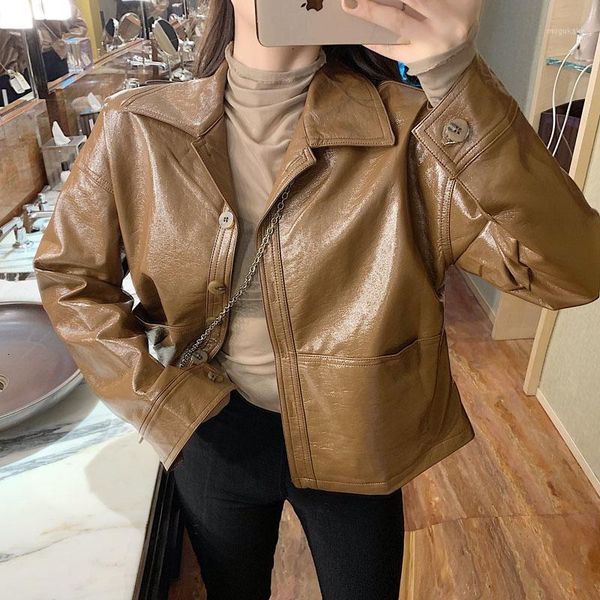 2020 new fashion spring vintage pu leather jacket autumn women casual long sleeve faux short coat female bomber jacket py881, Black
2020 new fashion spring vintage pu leather jacket autumn women casual long sleeve faux short coat female bomber jacket py881, Black