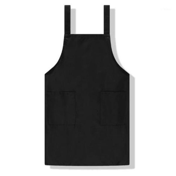 washable apron double pocket polyester shoulder strap cooking waitress1
