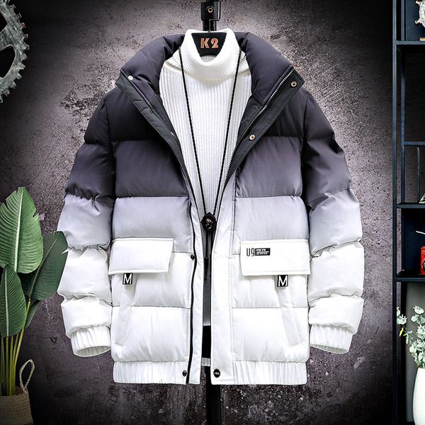 winter men's coat 2020 new thickened cotton padded jacket for male couple, Black