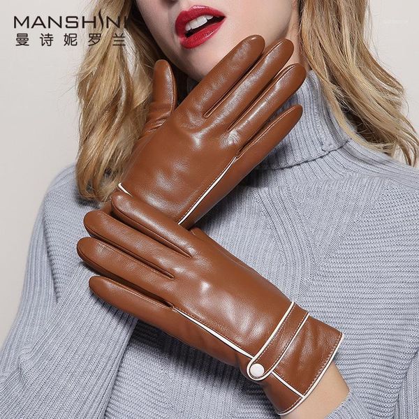 2020 winter women' genuine leather gloves thicken keep warm sheepskin gloves touch screen winte telefingers mlz0091, Blue;gray
2020 winter women' genuine leather gloves thicken keep warm sheepskin gloves touch screen winte telefingers mlz0091, Blue;gray