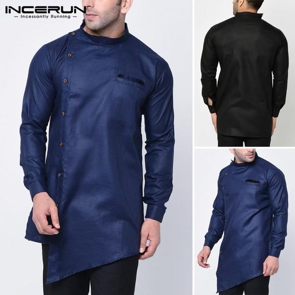 men's casual shirts men long man irregular kaftan dress shirt solid color blouse fit stand collar button muslim camisa plus size1, White;black
men's casual shirts men long man irregular kaftan dress shirt solid color blouse fit stand collar button muslim camisa plus size1, White;black