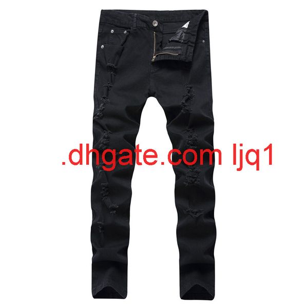 kanye west knee hole high street small leg jeans gd men's slim fit elastic jeans, Blue
kanye west knee hole high street small leg jeans gd men's slim fit elastic jeans, Blue