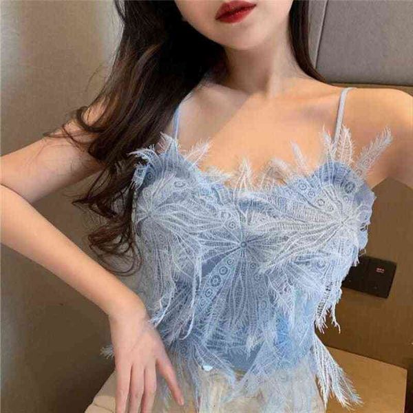 lace suspender vest for womens style in summer womens vest feather blue corset crop camisole v neck, White
lace suspender vest for womens style in summer womens vest feather blue corset crop camisole v neck, White