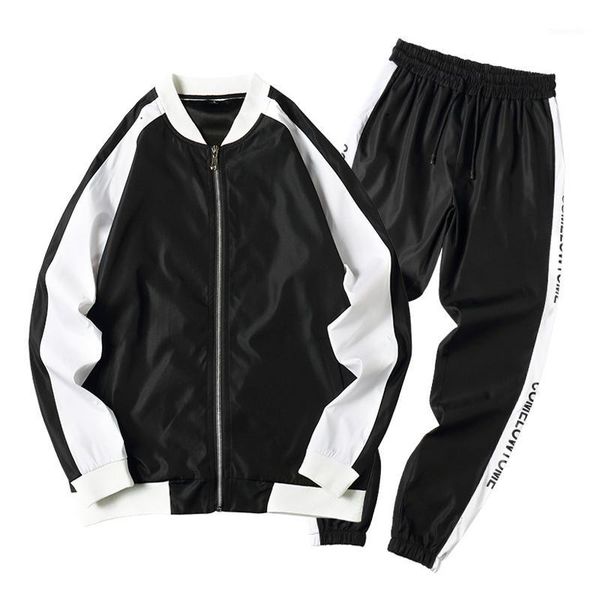 running sets autumn men tracksuit patchwork hip hop sweatshirt and pants two pieces sportswear suit clothing set1, Black;blue
running sets autumn men tracksuit patchwork hip hop sweatshirt and pants two pieces sportswear suit clothing set1, Black;blue