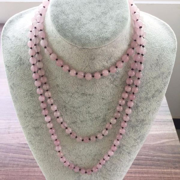nature stone 8mm rosequartz necklace long necklaces hand knotted 42inch/60inch yoga mala beads endless infinity beaded, Silver
nature stone 8mm rosequartz necklace long necklaces hand knotted 42inch/60inch yoga mala beads endless infinity beaded, Silver