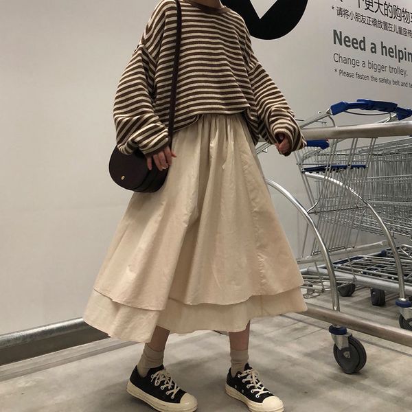 2 colors high elastic waist long skirts woman 2019 autumn solid color irregular a-line skirts womens (x224) 1014, Black
2 colors high elastic waist long skirts woman 2019 autumn solid color irregular a-line skirts womens (x224) 1014, Black