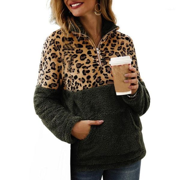 faux fur coat women leopard spliced soft zipper pullover jacket ladies plush overcoat autumn winter warm pocket outwear1, Black;brown
faux fur coat women leopard spliced soft zipper pullover jacket ladies plush overcoat autumn winter warm pocket outwear1, Black;brown