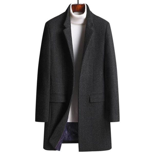 men's wool & blends brand winter 33.7% men thick coats slim fit turn down collar male fashion blend outerwear jackets casual trench, Black
men's wool & blends brand winter 33.7% men thick coats slim fit turn down collar male fashion blend outerwear jackets casual trench, Black