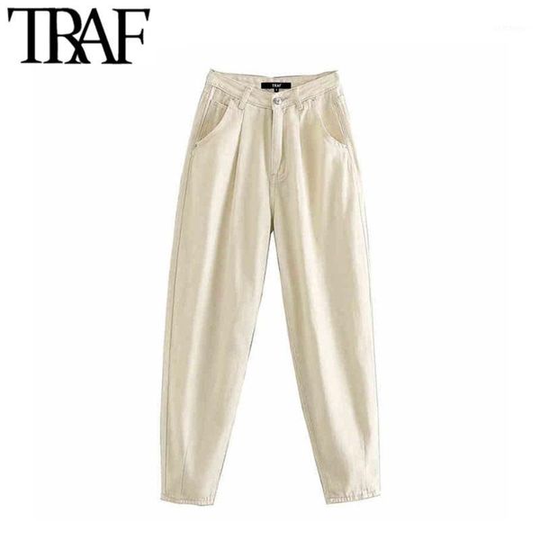 traf women vintage chic pockets high waist darts jeans fashion zipper denim harem pants stylish female ankle trousers mujer1, Blue
traf women vintage chic pockets high waist darts jeans fashion zipper denim harem pants stylish female ankle trousers mujer1, Blue