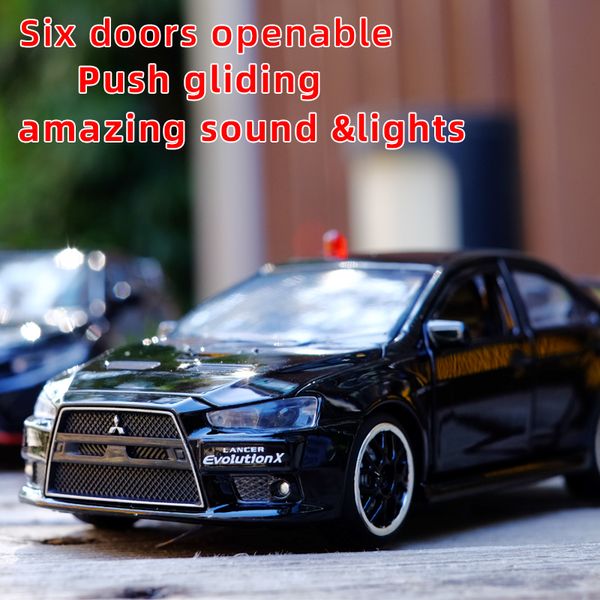 metal toy 1:32 alloy lancer evolution diecast police miniature with sound light model for children car
metal toy 1:32 alloy lancer evolution diecast police miniature with sound light model for children car