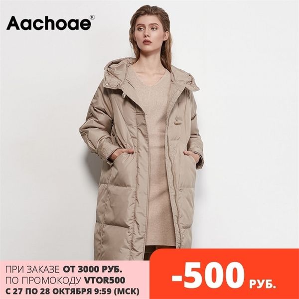 aachoae autumn winter long white duck down coat women long sleeve loose casual hooded puffer jacket outerwear femme veste 201029, Black
aachoae autumn winter long white duck down coat women long sleeve loose casual hooded puffer jacket outerwear femme veste 201029, Black