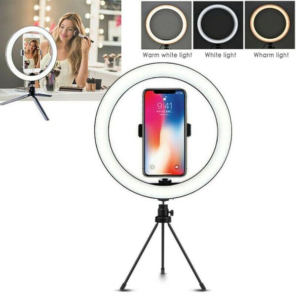 flash heads 25.5cm 10 inch mobile phone fill light led ring three color temperature adjustable live with black tripod
flash heads 25.5cm 10 inch mobile phone fill light led ring three color temperature adjustable live with black tripod