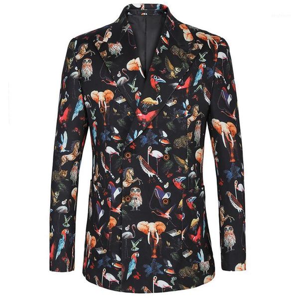 men's suits & blazers smoking double breasted men blazer slim printed flamingo suit jackets for americana sizes 48r1, White;black
men's suits & blazers smoking double breasted men blazer slim printed flamingo suit jackets for americana sizes 48r1, White;black